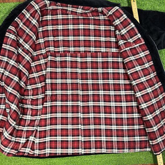 Vintage Corduroy Chore Jacket 2XL-3XL FLANNEL LINED 70s Chore Coat Black - Picture 7 of 8